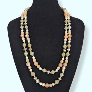 Vintage 2-Strand Lucite Beaded Necklace